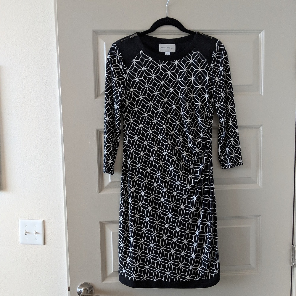 Adorable gathered waist Donna Morgan jersey dress - Picture 5 of 8